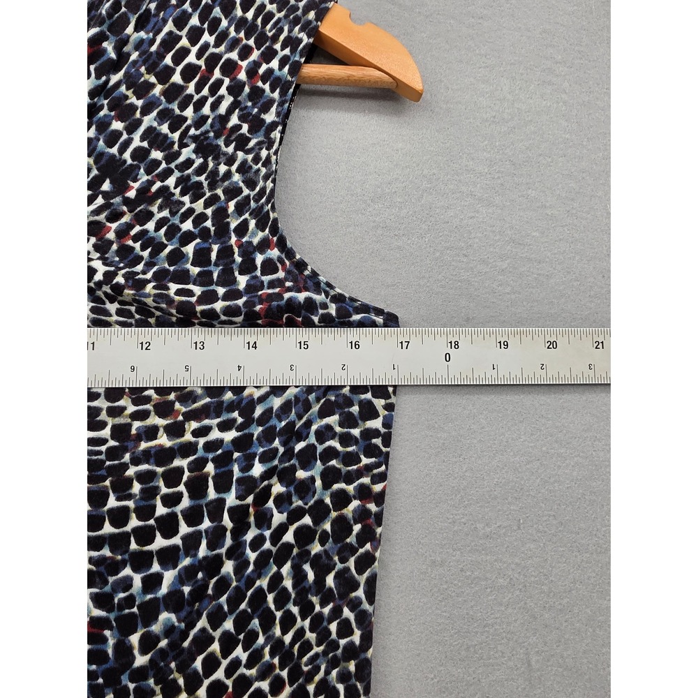 Cabi Twist Front Tank Top S Navy Red White Mosaic Print Sleeveless Blouse 3242 - Picture 10 of 10